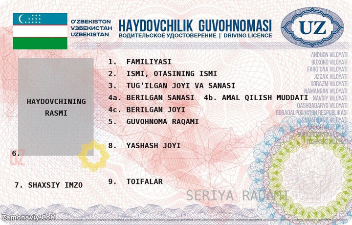 Yangi namunadagi haydovchilik guvohnomasini almashtirishning yakuniy muddati ma’lum qilindi