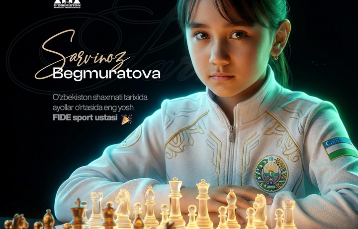 FIDE 12 ёшли ўзбекистонлик қизга «спорт устаси» унвонини берди