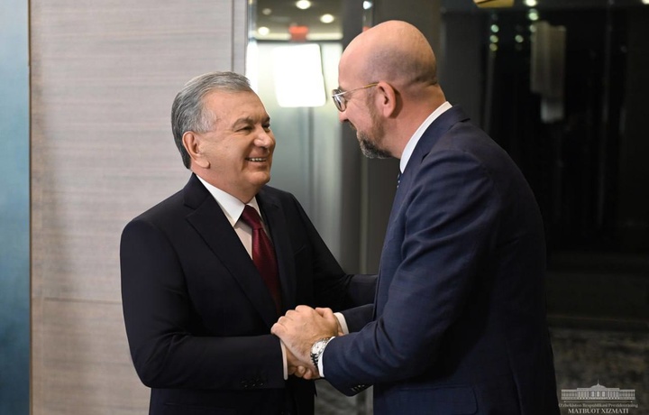 Шавкат Мирзиёев в Нью-Йорке принял Президента Европейского совета Шарля Мишеля