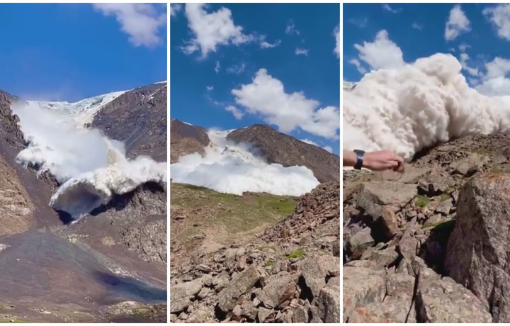 Qirg‘izistonda dahshatli muz ko‘chkisi turistlar ustiga yopirildi (video)