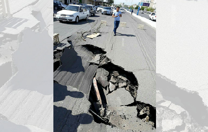 Toshkent ko‘chalaridan birida asfalt cho‘kib tushdi