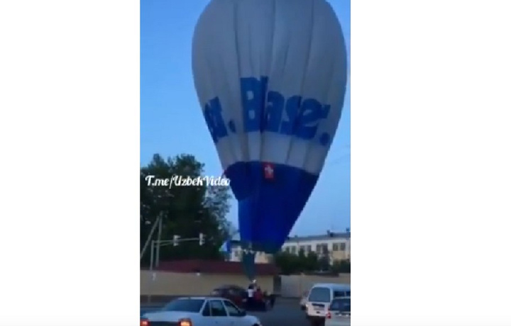 Самарқанддаги ҳаво шарларидан бири қулаб тушди (видео)