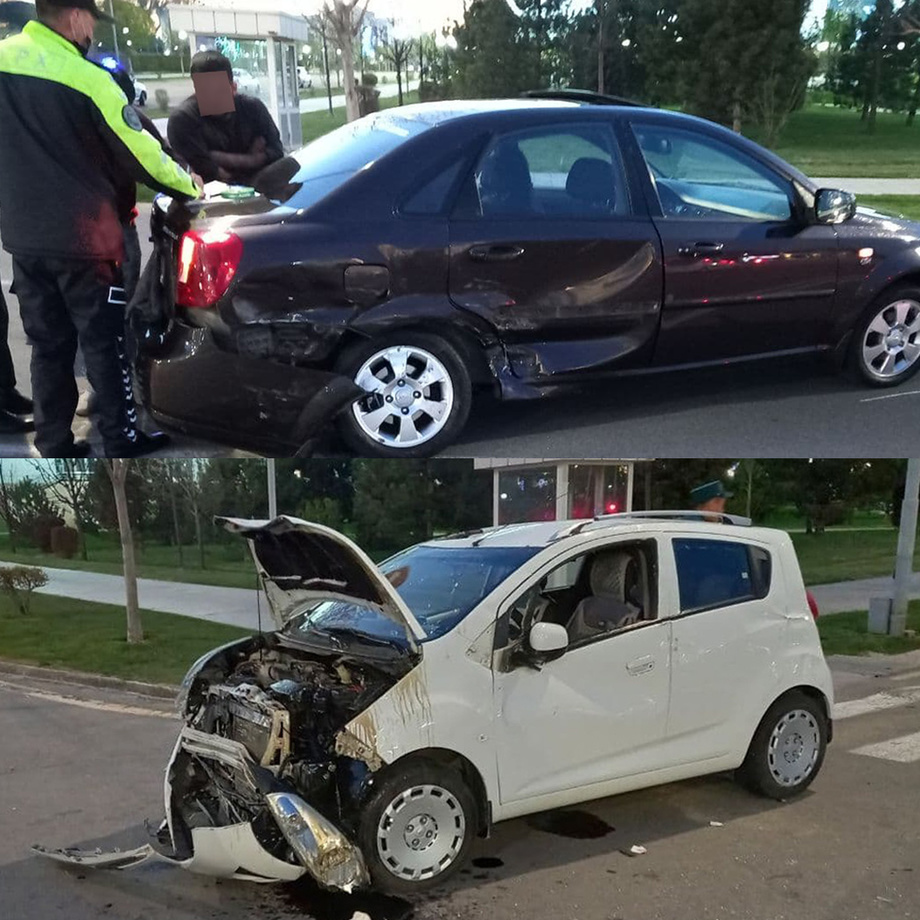 Юнусободда «Ласетти» автомобили «Спарк»ни ағдариб юборди