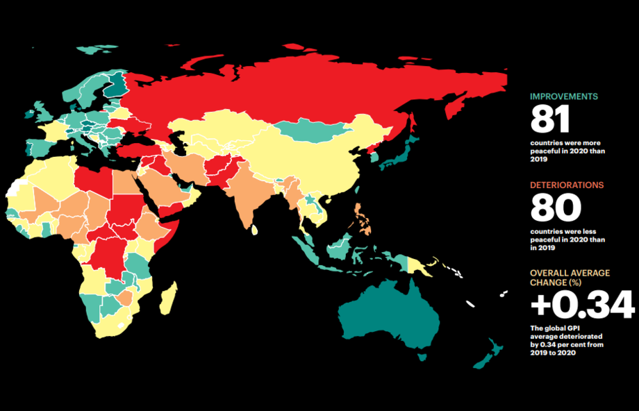 Бир поғона пасайган Ўзбекистон «Глобал тинчлик индекси»да 103-ўринни эгаллади