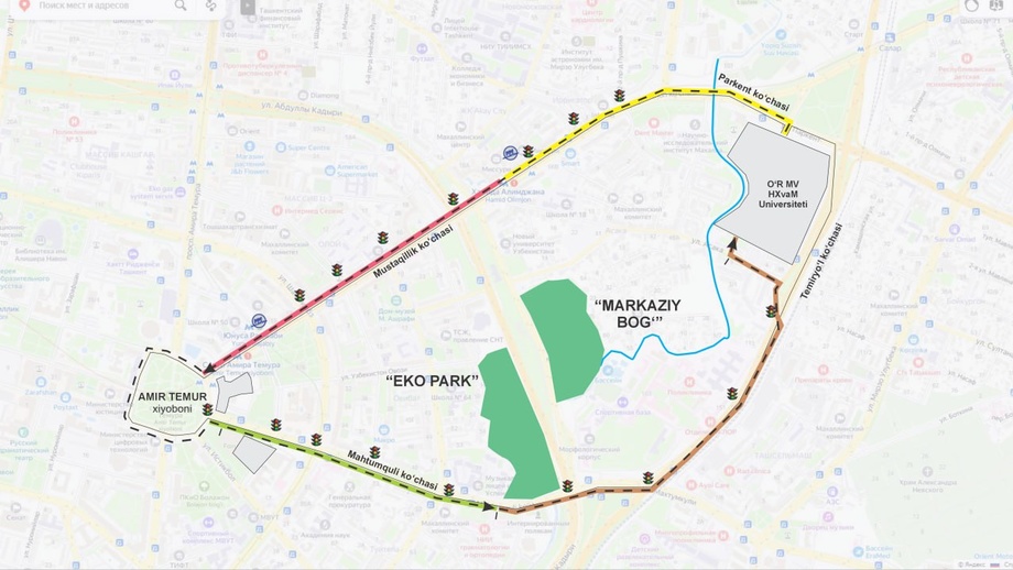 Poytaxtning markaziy ko‘chalarida harakat vaqtinchalik cheklanadi