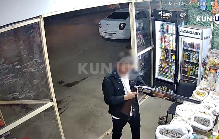 В Ахангаране мужчина ворвался в магазин с ружьём и ударил им продавщицу и другого мужчину