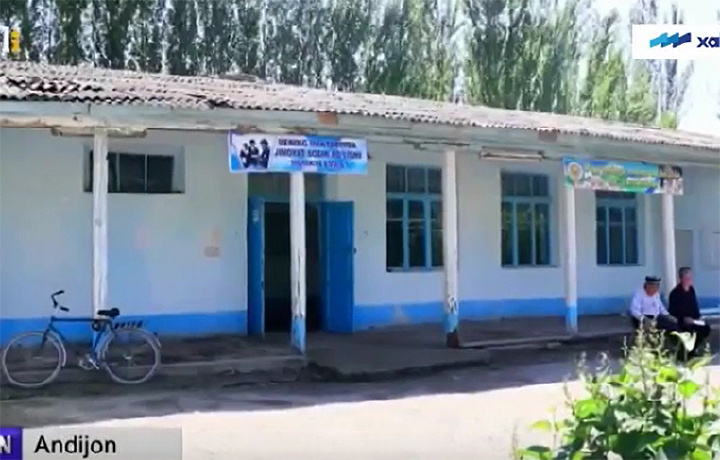 Андижонда қулаб тушиш хавфи бор бинода ўқувчилар таълим олмоқда (видео)