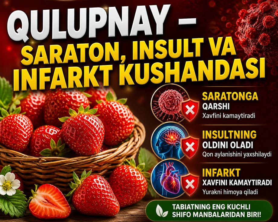 Қулупнай — саратон, инсульт ва инфаркт кушандаси