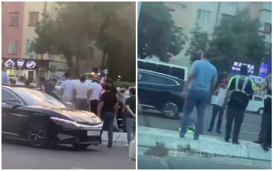 В Ташкенте водитель BYD умышленно наехал на сотрудника ДПС