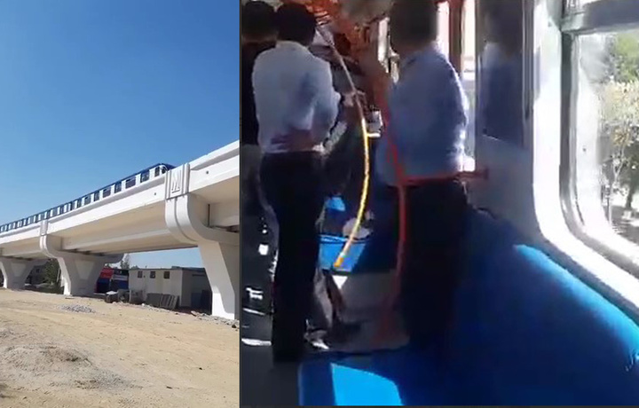 Тошкент ер усти метро йўлида илк синов қатнови тасвирга олинди (видео)