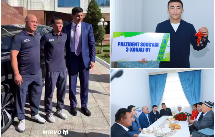 Жаҳон чемпионига уч хонали уй, BYD автомобили ва 15 минг доллар топширилди