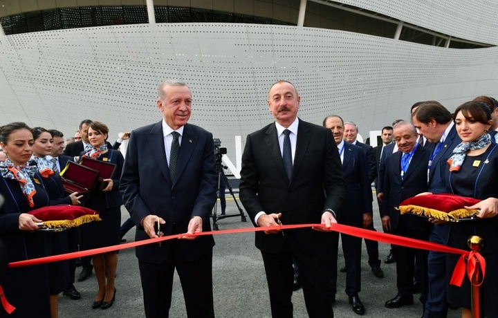 Aliyev va Erdo‘g‘on yangi havo bandargohini ochib berdi