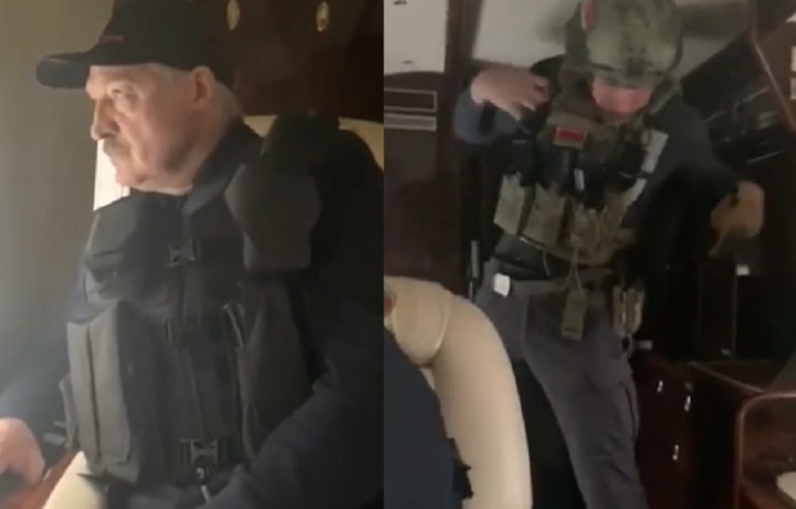 Лукашенко с автоматом и его сына в бронежилете сделали мемом (фото+видео)