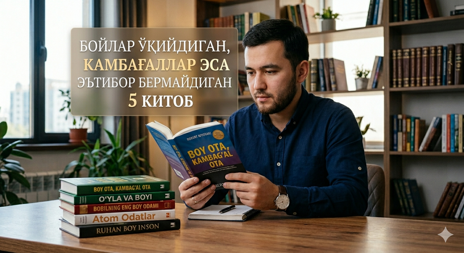 Бойлар ўқийдиган, камбағаллар эса эътибор бермайдиган 5 китоб ҳаётингизни ўзгартириб юборади