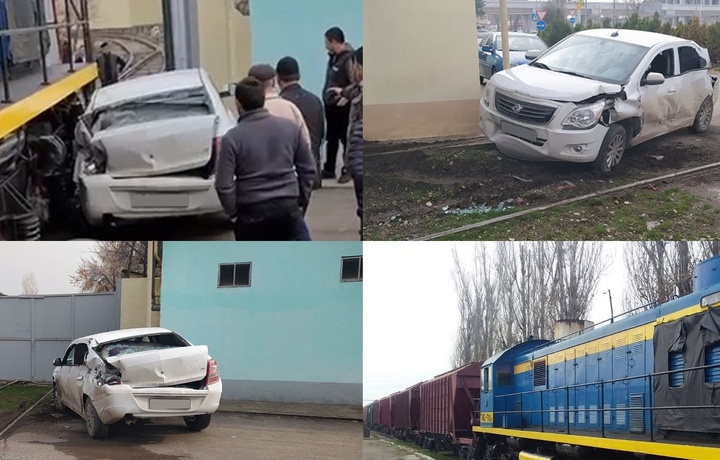 «Cobalt» столкнулся с тепловозом в городе Ташкенте