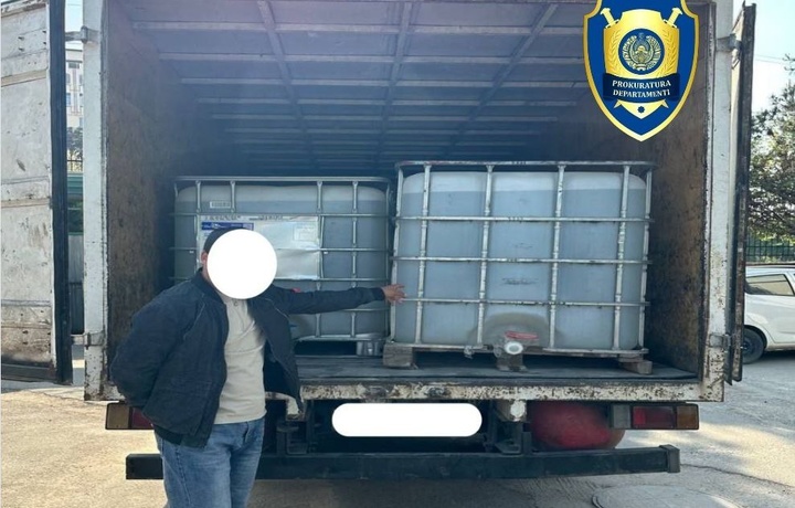 Тошкентда фуқаро катта миқдорда этил спирти билан қўлга тушди