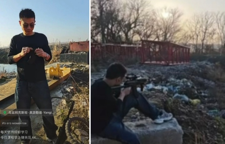 Иностранец стрелял из боевого автомата на поле в Ташкентской области