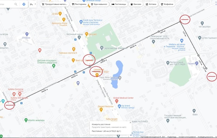 Сергелидаги айрим кўчаларда автомобиллар ҳаракати чекланади