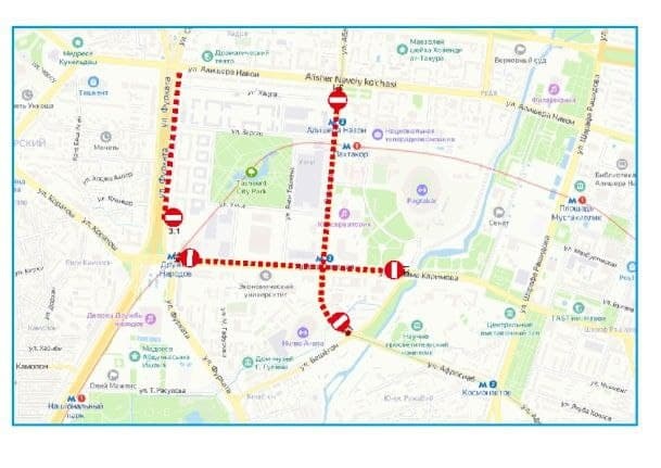 В Ташкенте в связи с проведением международной конференции на два закроют несколько улиц