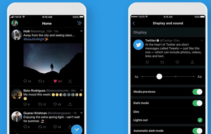 Twitter добавил новый тёмный режим для iOS