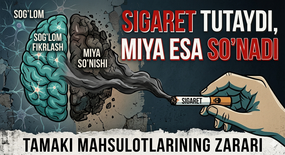 Sigaret tutaydi, miya esa so‘nadi...