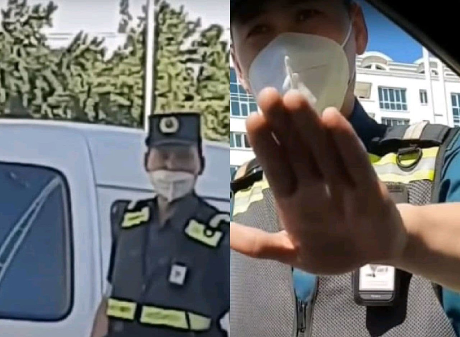 В Ташкенте сотрудник ДПС показал средний палец водителю. В УБДД начали проверку