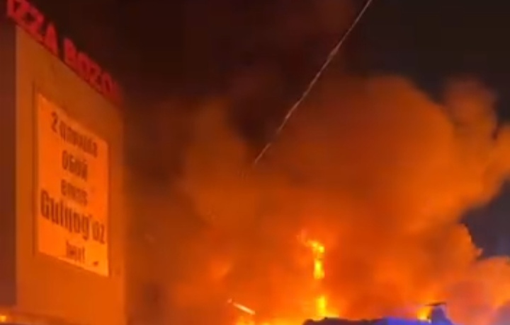 Uchtepadagi qurilish bozorida yong‘in ro‘y berdi