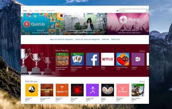 В Windows 10 появилась опция удаленной установки приложений из магазина Windows Store