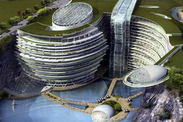 Дунёда биринчи: Хитойда кўп қаватли ер ости меҳмонхонаси очилди