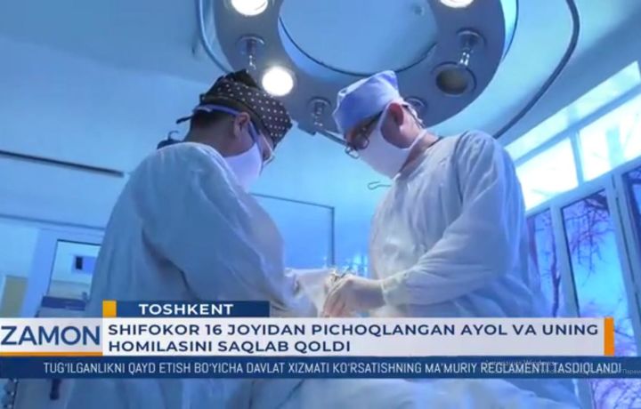 Tanasining 16 joyidan pichoqlangan homilador ayol farzandini dunyoga keltirdi (video)
