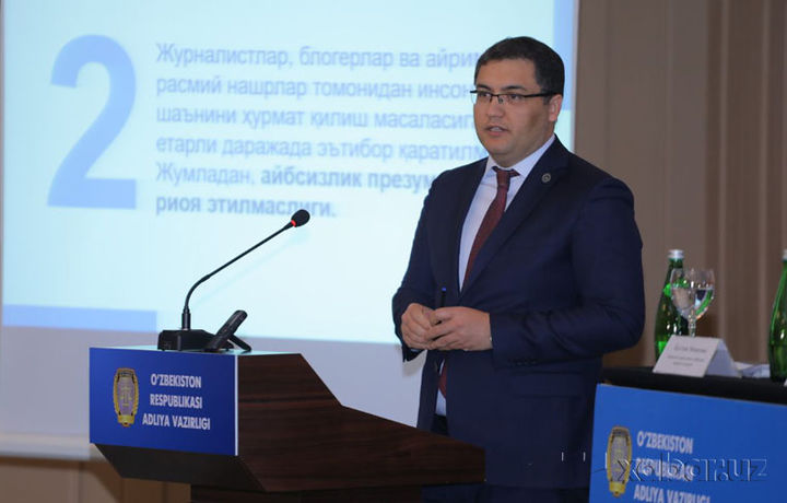 Адлия вазири: «Туҳмат ва ҳақоратда айбланиб, 41 минг киши жавобгарликка тортилди»