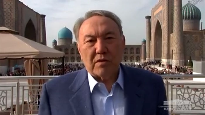 Нурсултон Назарбоевнинг Ўзбекистон халқига Наврўз табриги (видео)