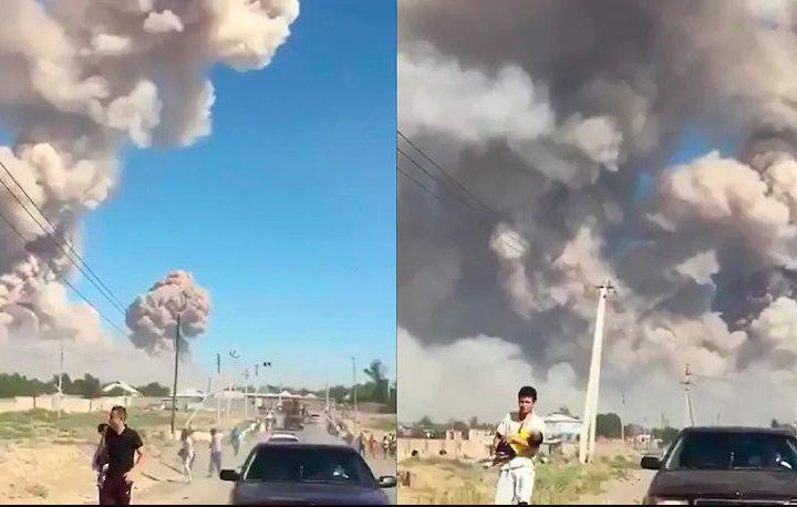 Момент взрыва в воинской части Казахстана попал на видео (фото+видео)