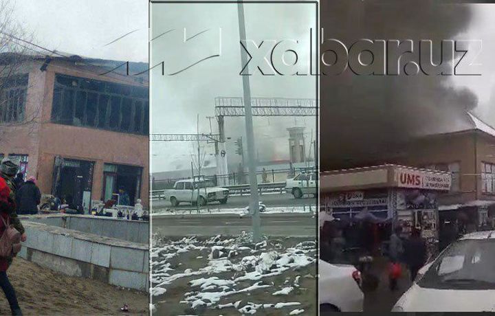 Гулистон бозорида ёнғин содир бўлди
