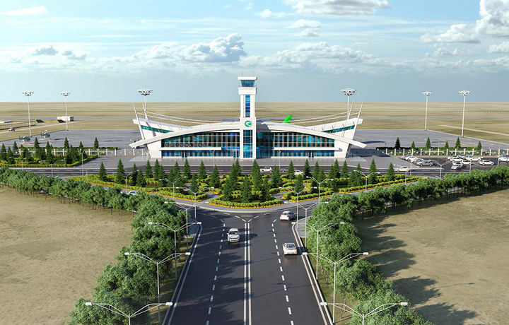 Turkmanlar samolyot shaklida aeroport qurishadi